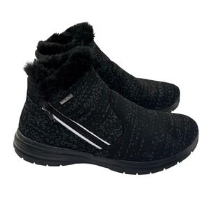 NEW Telic Apres-Ski Recovery Boot Womens 10 Black Knit Faux Fur Orthopedic Ankle